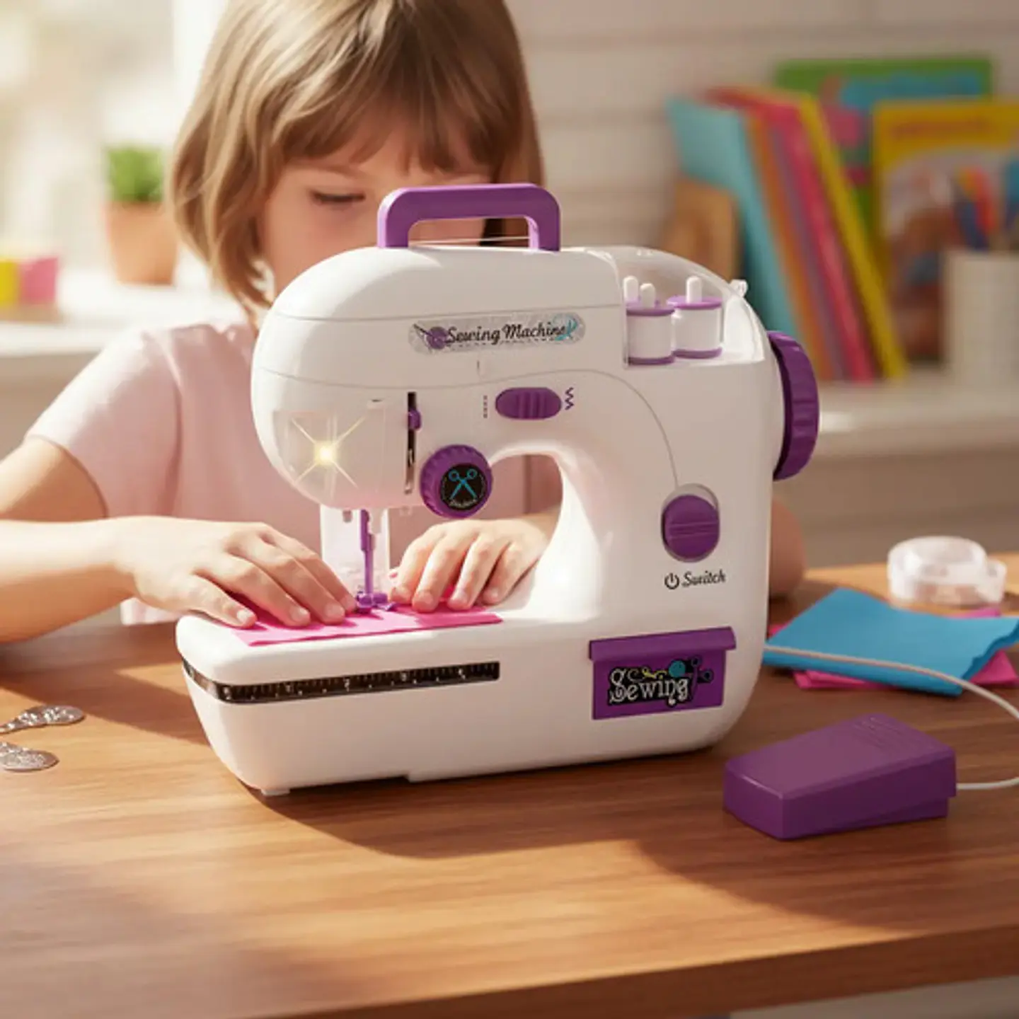 Maquina De Coser De Juguete Sewing Machine Niñas Blanco 11