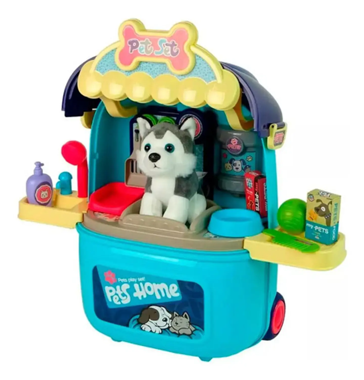 Maleta Maletin Mascota Set Veterinaria Cuidado Perro Husky 3