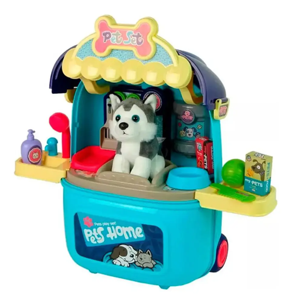 Maleta Maletin Mascota Set Veterinaria Cuidado Perro Husky 3