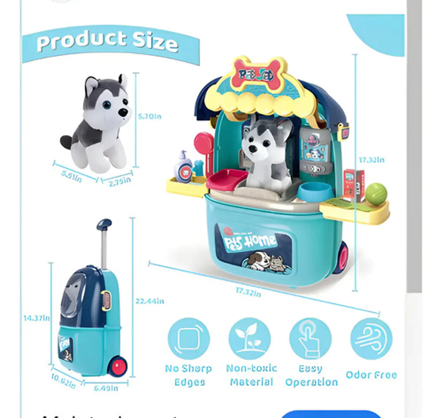 Maleta Maletin Mascota Set Veterinaria Cuidado Perro Husky 5