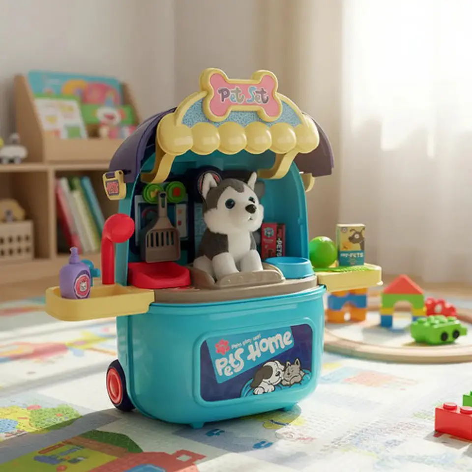 Maleta Maletin Mascota Set Veterinaria Cuidado Perro Husky 8