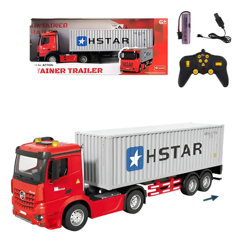 Mula Control Contenedor Truck Carga Tractomula Camion Hstar Rojo Trailer Contenedor 2