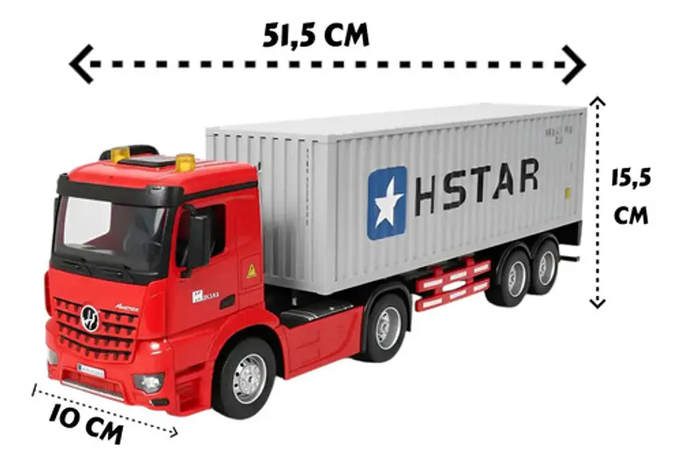 Mula Control Contenedor Truck Carga Tractomula Camion Hstar Rojo Trailer Contenedor 8