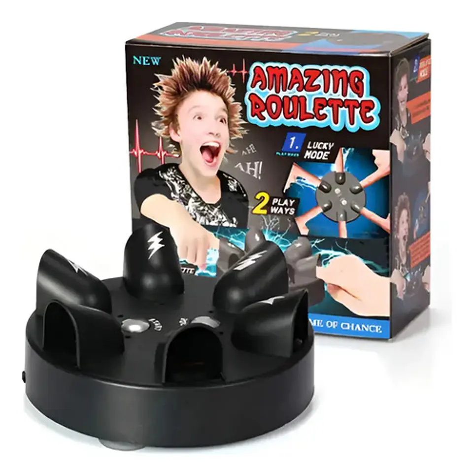 Juego Choque Eléctrico Detector Mentiras 6 Jugadores Bromas Negro 1