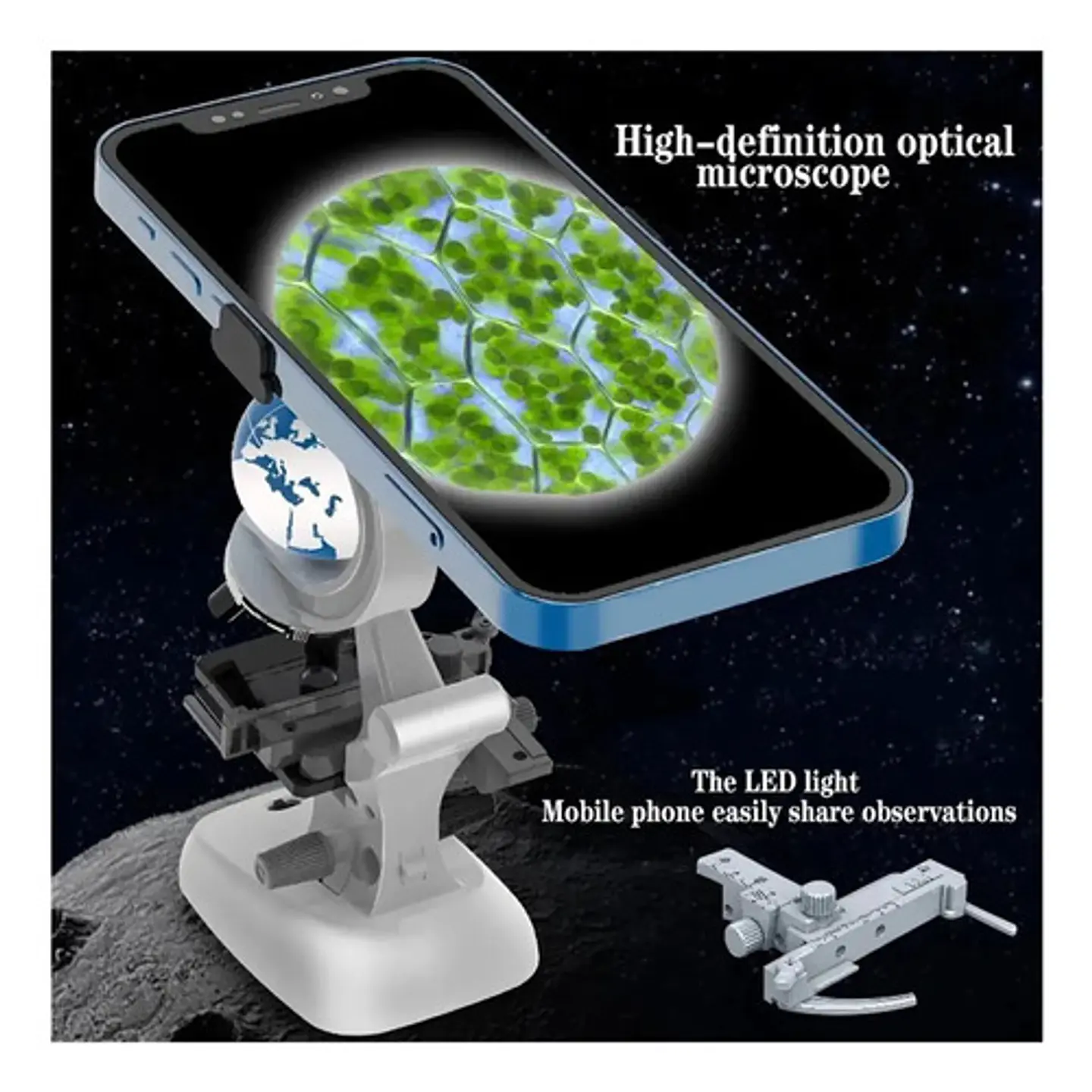 Microscopio Trinocular Óptico 1200x Blanco Didáctico C2208 Macrooutlet 3v 4