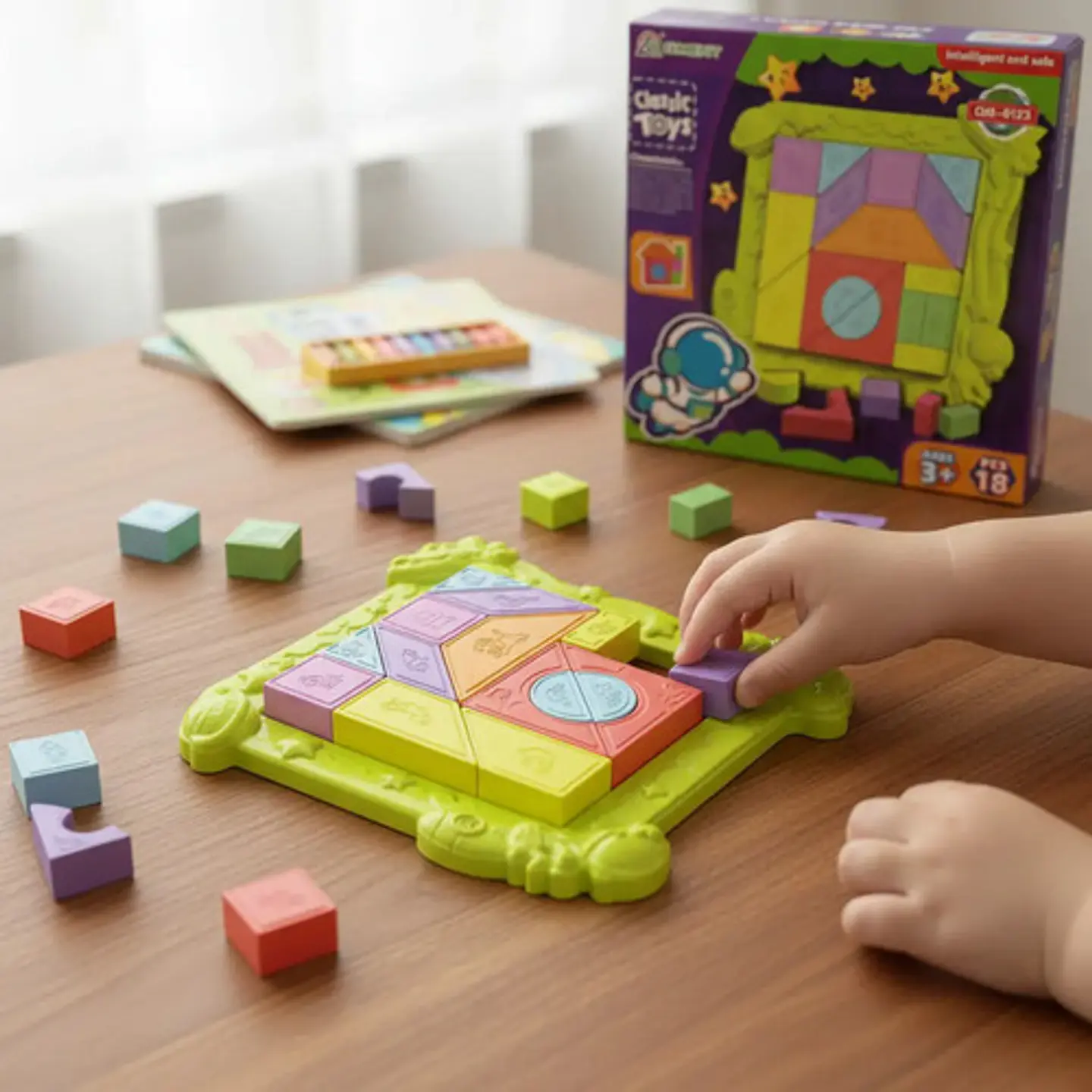 Rompecabezas Didáctico De Bloques 18 Piezas Para Niños 2