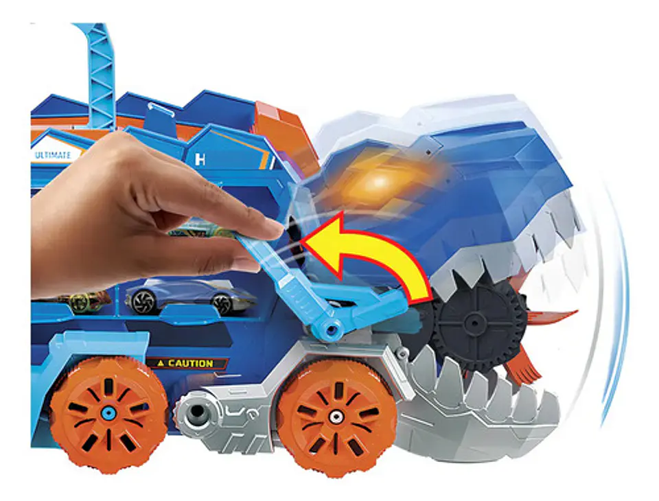 Hot Wheels City Pista De Juguete Súper Remolque De T-rex Col 2