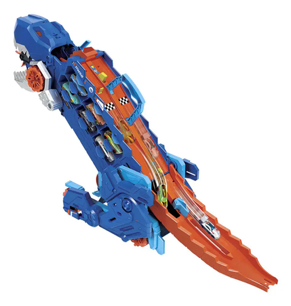 Hot Wheels City Pista De Juguete Súper Remolque De T-rex Col 4