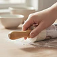 Rodillo Para Amasar Siliconado Mango Madera Panaderia Pizza Beige Con Chispas - Miniatura 3