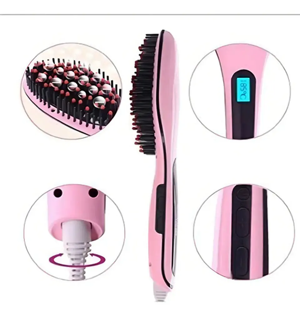 Cepillo Alisador Fast Hair Straightener Hqt 906 Rosa 9