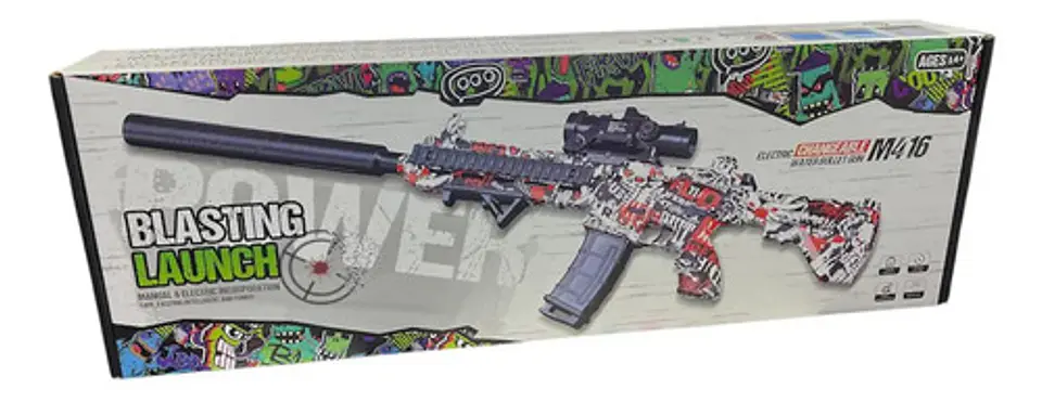 Pistola De Hidrogel M416 Navidad Juguete Negro-camuflado 6