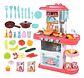 Set Cocina De Juguete Minerva De 72 Cm Con Horno, Luz Y Sonido Para Niñas Amarillo 889-165 - Miniatura 4