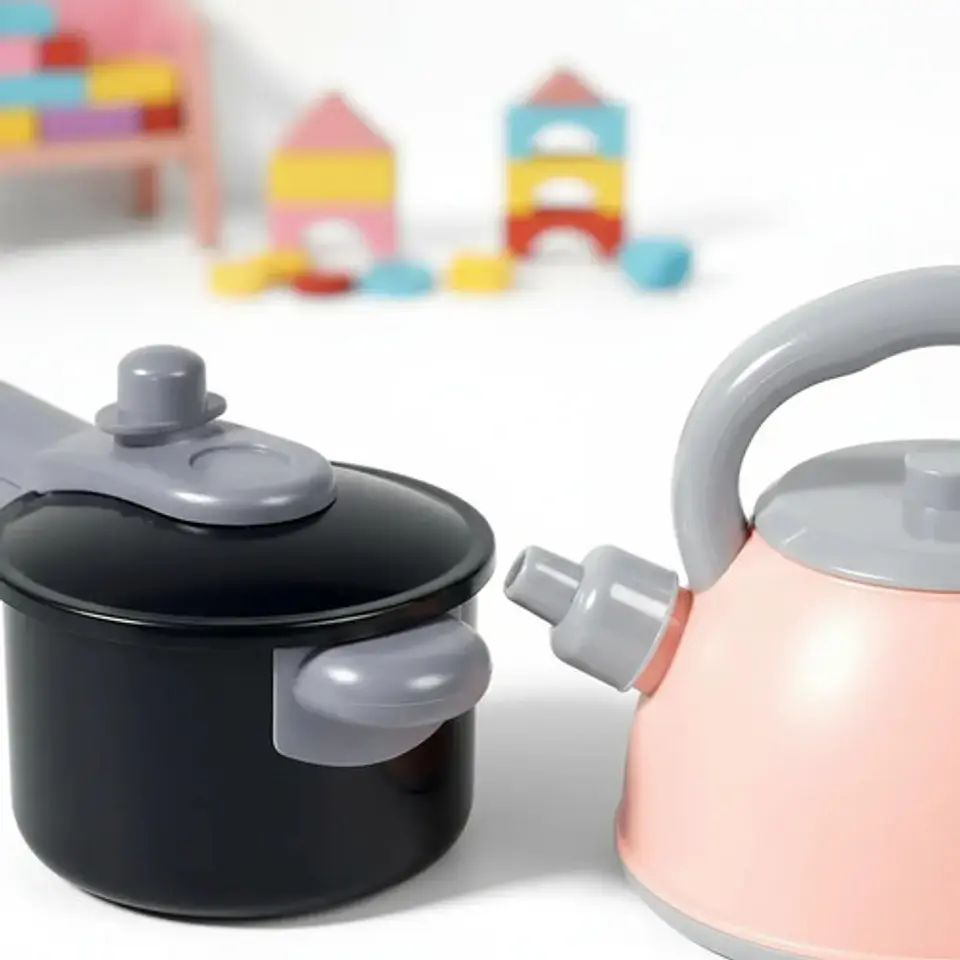 Kit Cocina Infantil 108 Pcs Utensilios Cucharas Cuchillos Coral Claro 9