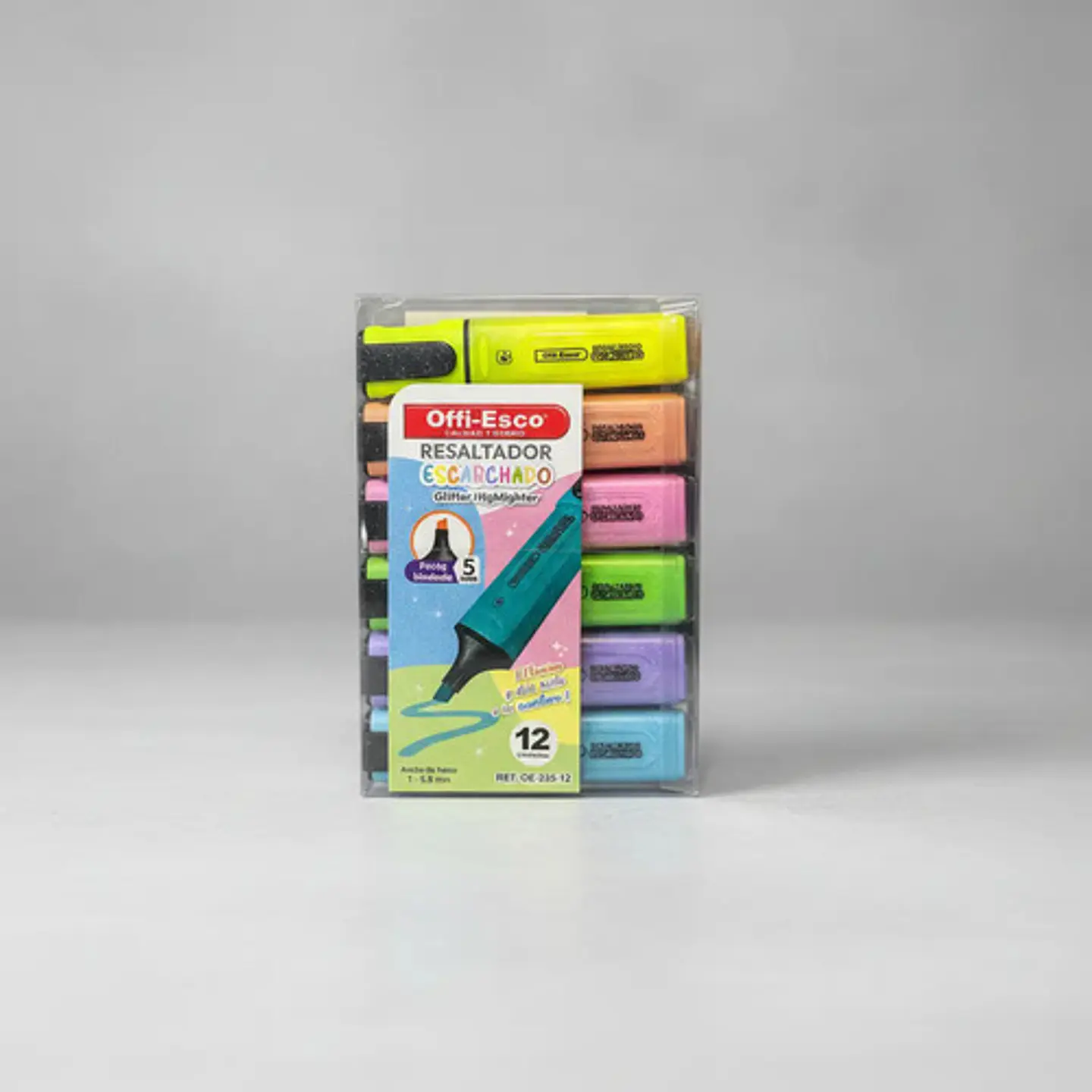 Pack De Resaltadores Escarchados Con Punta Biselada De 5mm, 12 Unidades Surtido 4