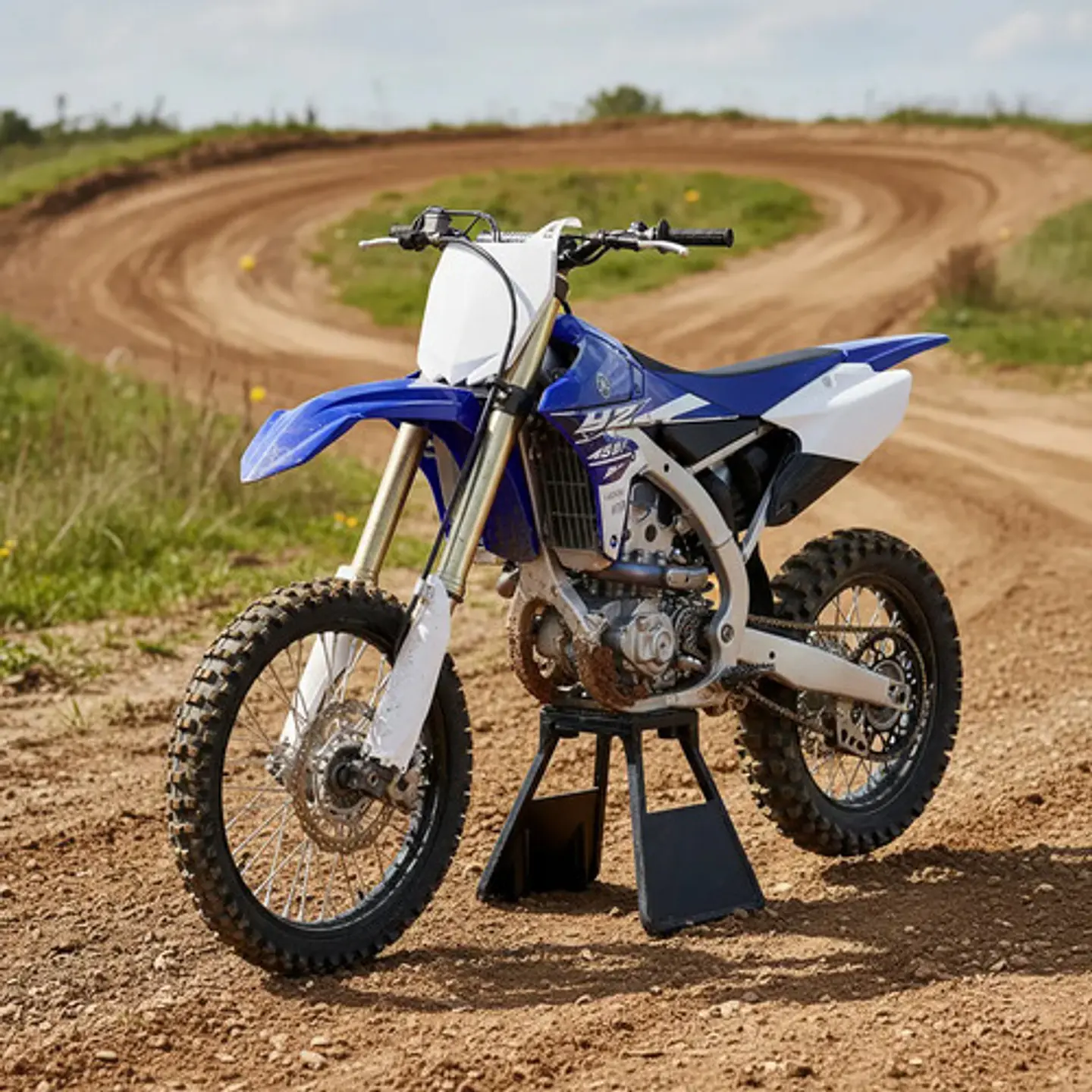 Moto New ray yamaha yz450f 2017 escala 1:6 Azul 3