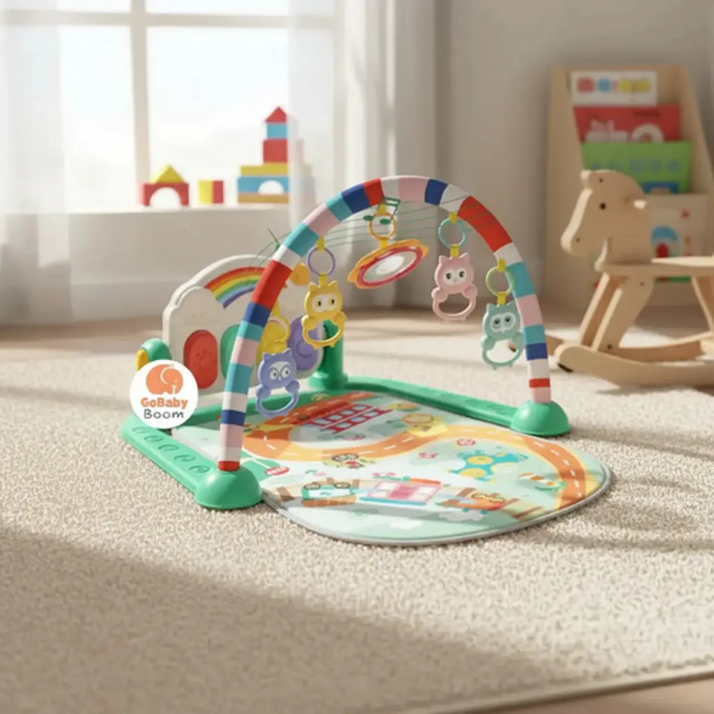 Gimnasio Piano Musical Para Bebes Sonajeros Y Tapete De Piso 1