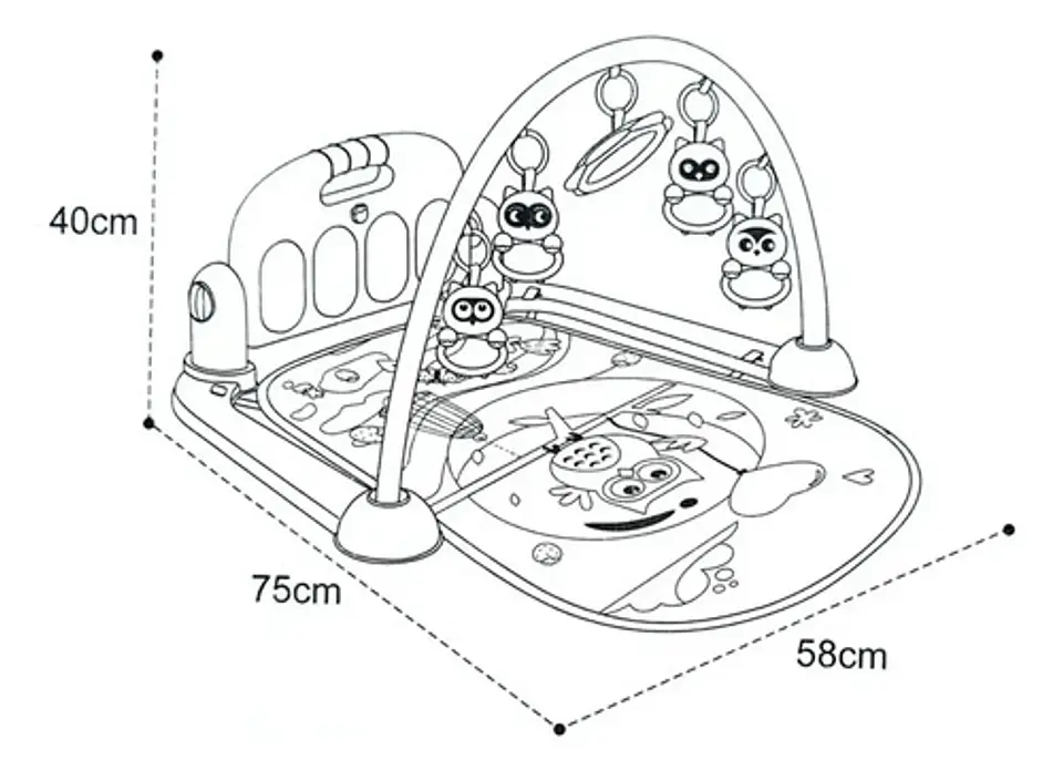 Gimnasio Piano Musical Para Bebes Sonajeros Y Tapete De Piso 3