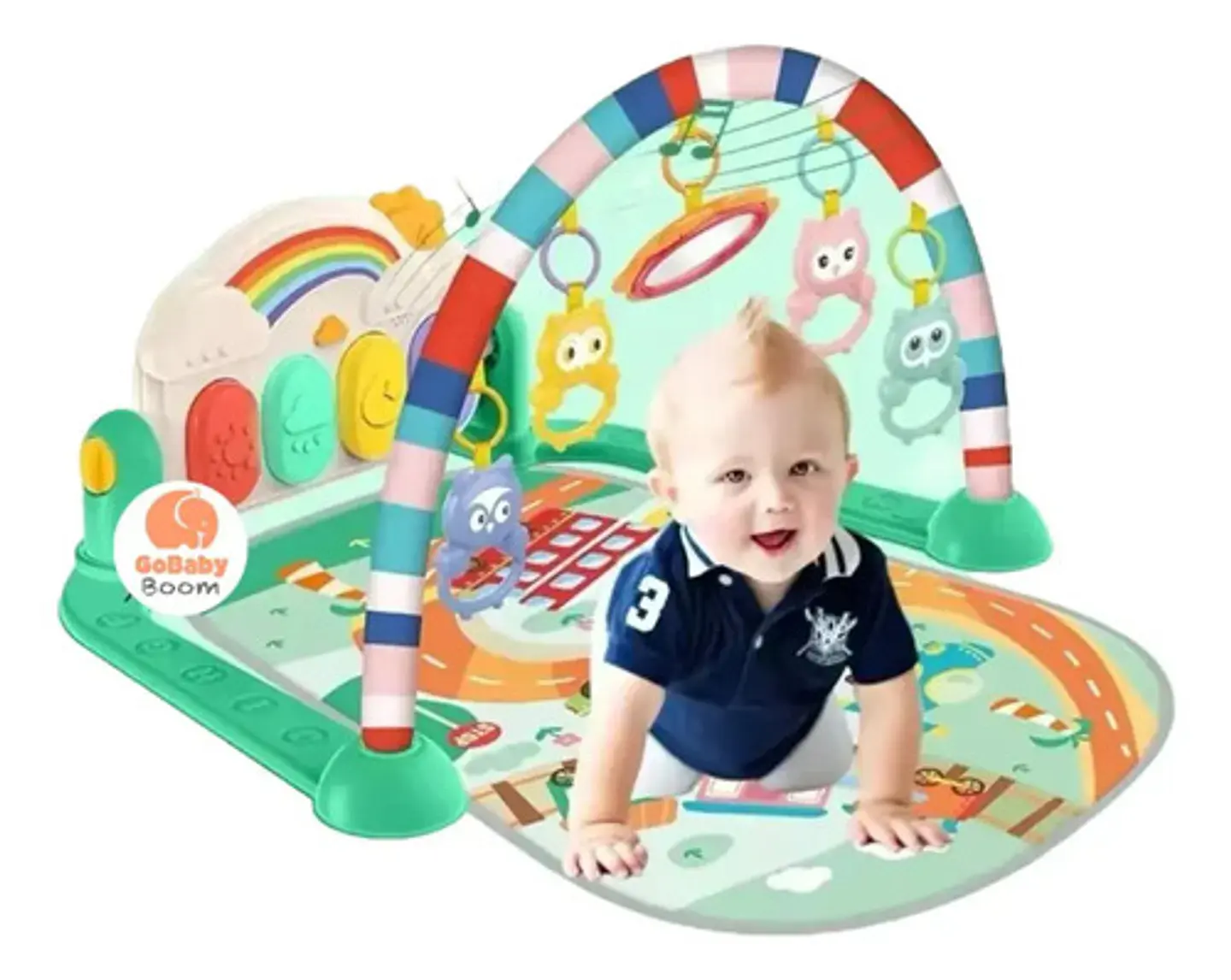 Gimnasio Piano Musical Para Bebes Sonajeros Y Tapete De Piso 4