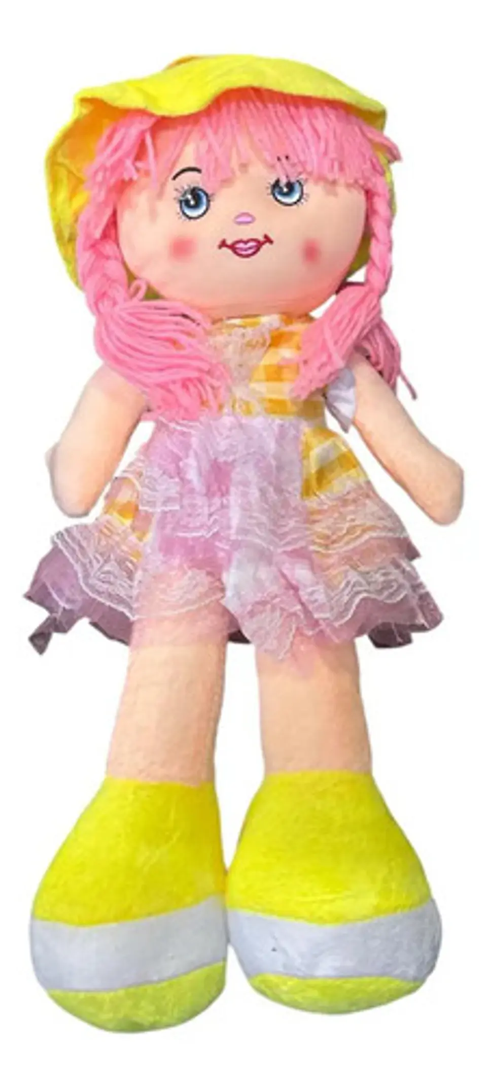 Muñeca De Trapo Grande Suave Con Vestido Niñas Bebés 1
