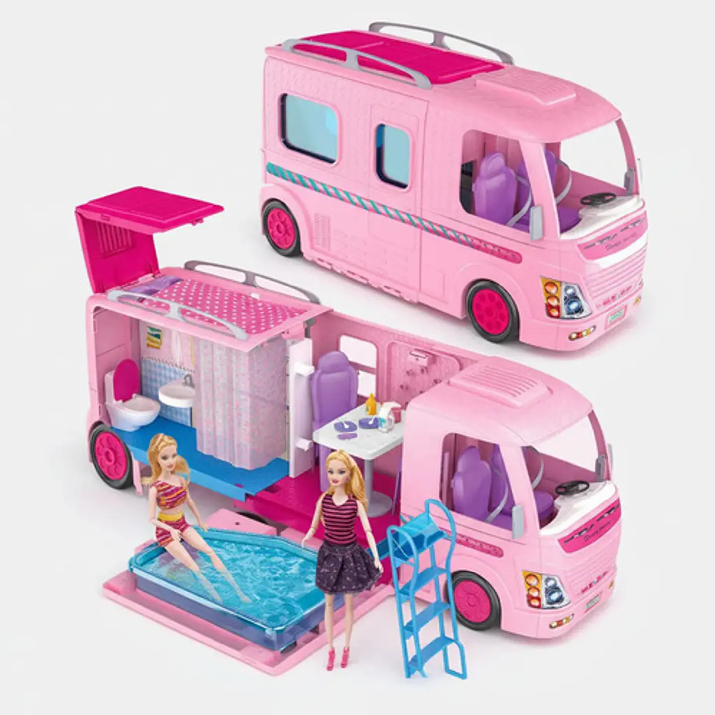Camper Camion Para Muñecas Plegable Alberca Juguete Niñas 1