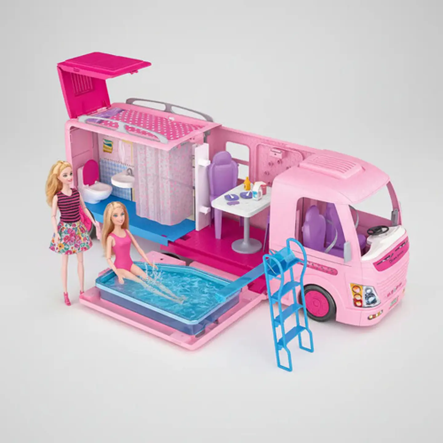 Camper Camion Para Muñecas Plegable Alberca Juguete Niñas 3