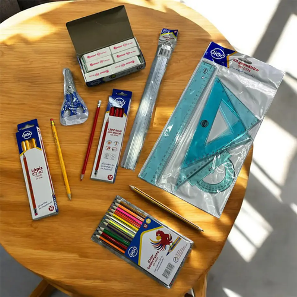 Kit Escolar Lapices Colores Borradores Reglas Tijeras X52pcs 1