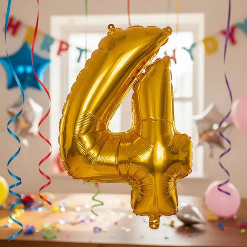 Globos De Numeros Metalizados De 40cm Dorados Plateados X1un Dorado 2