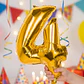 Globos De Numeros Metalizados De 40cm Dorados Plateados X1un Dorado - Miniatura 4