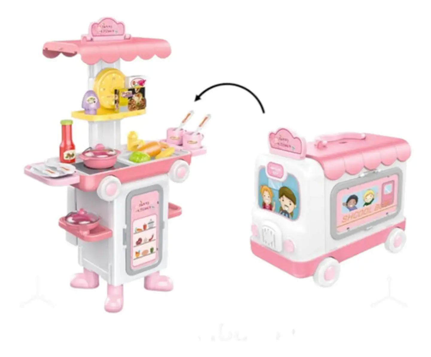 Bus Veterinario Transformable Con Luces Y Sonido Para Niñas Cocina Blanco 1