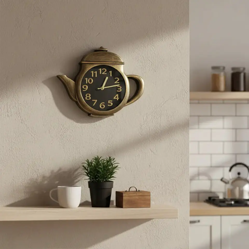 Reloj De Pared Forma Tetera Para Comedor Hogar Decoracion 2