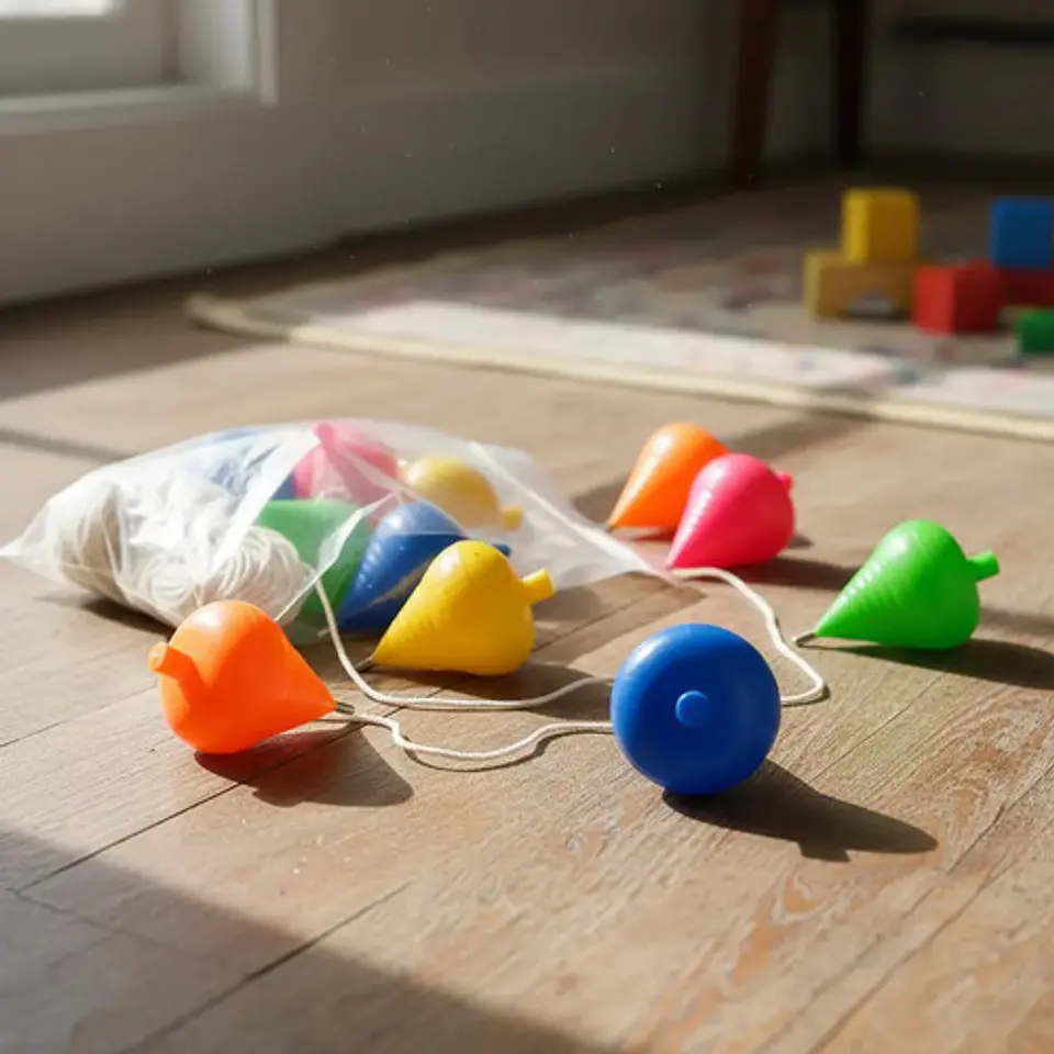 Trompos Juego Trompo Economico Plástico X 12 Unidades Multicolor 2