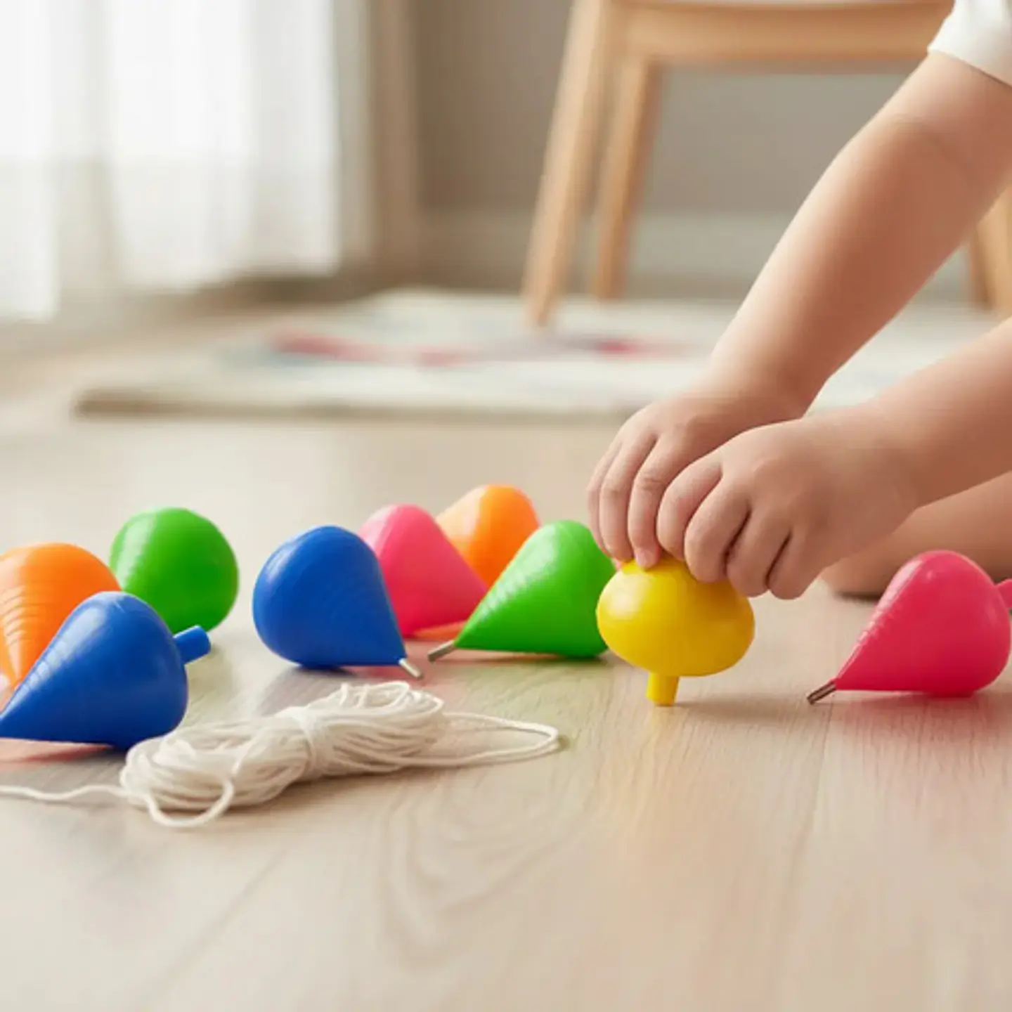 Trompos Juego Trompo Economico Plástico X 12 Unidades Multicolor 3