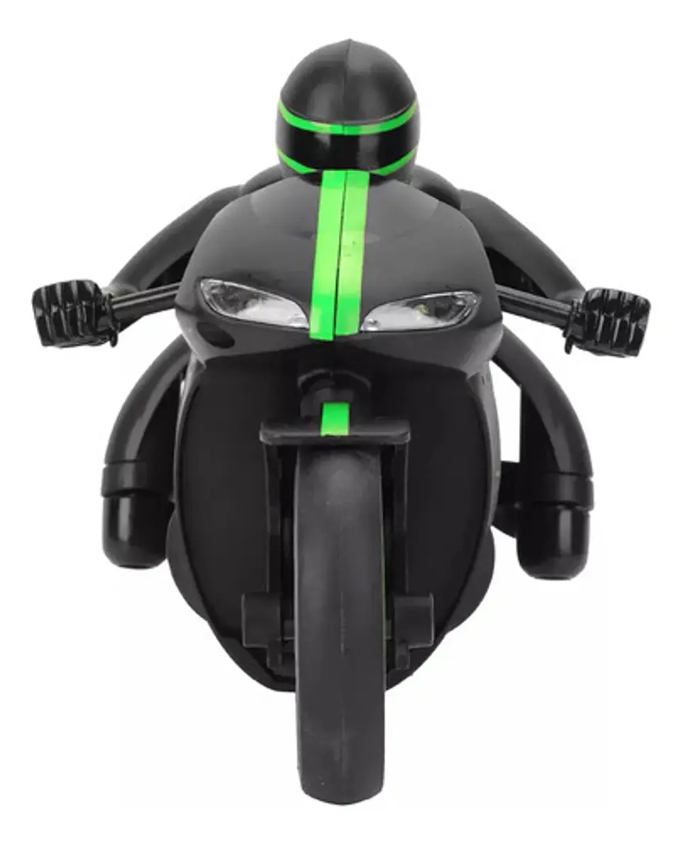 Motocicleta Control Remoto Crazon Color Negra Verde Personaje Motos 4