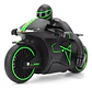 Motocicleta Control Remoto Crazon Color Negra Verde Personaje Motos - Miniatura 5