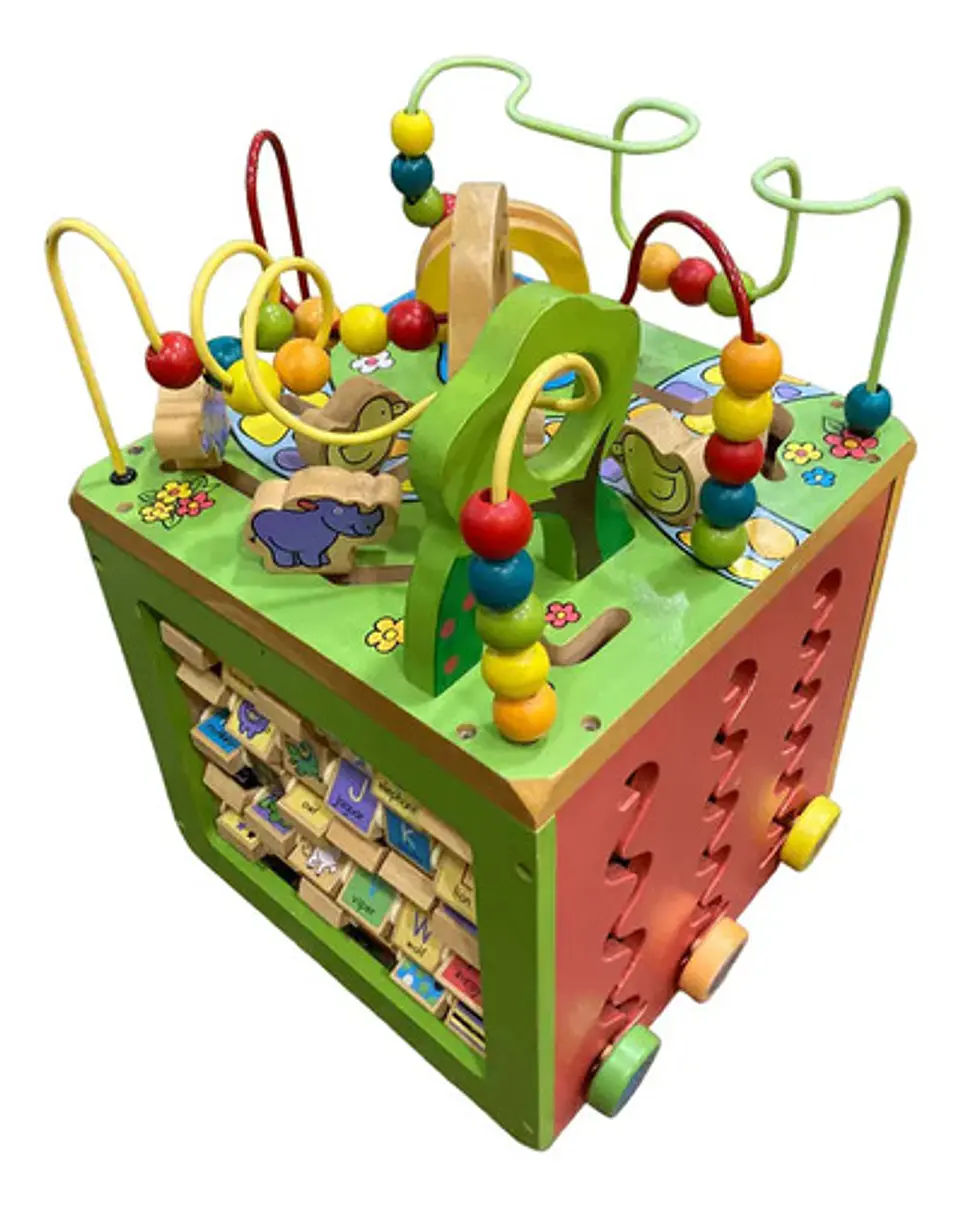 Cubo De Actividades Didáctico De Madera Montessori Laberinto 2