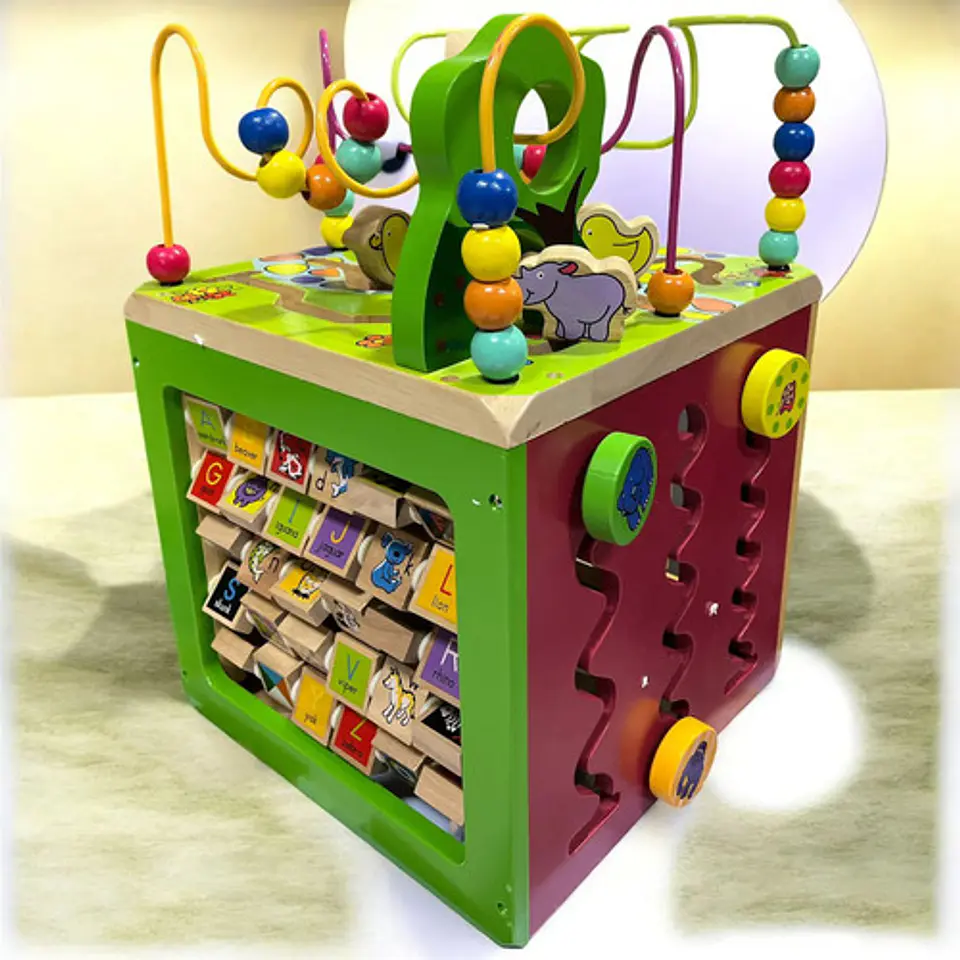 Cubo De Actividades Didáctico De Madera Montessori Laberinto 5