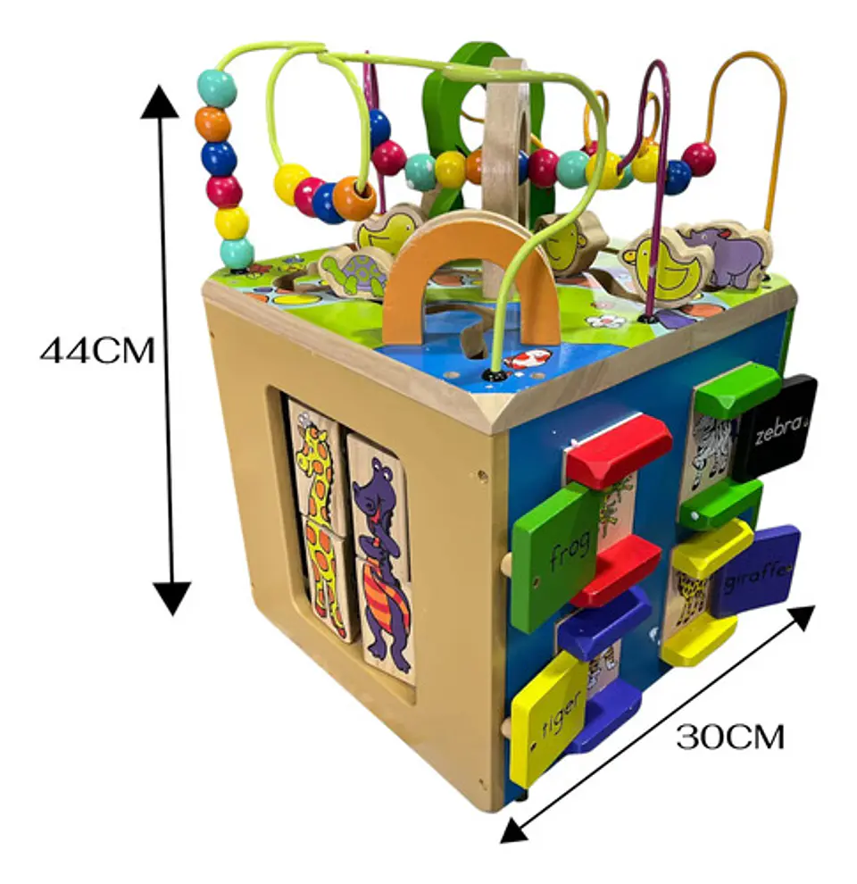 Cubo De Actividades Didáctico De Madera Montessori Laberinto 7