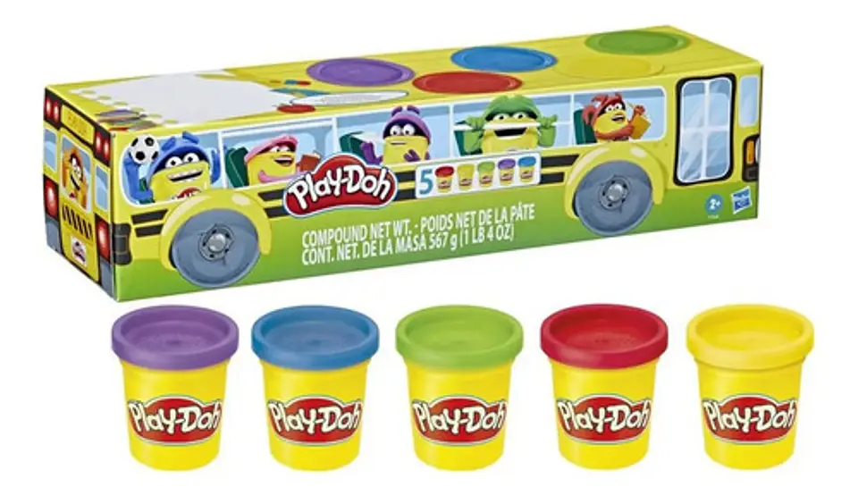 Play-doh Pack 5 Masas Plastilinas Vuelta A Clases F7368 Multicolor 2