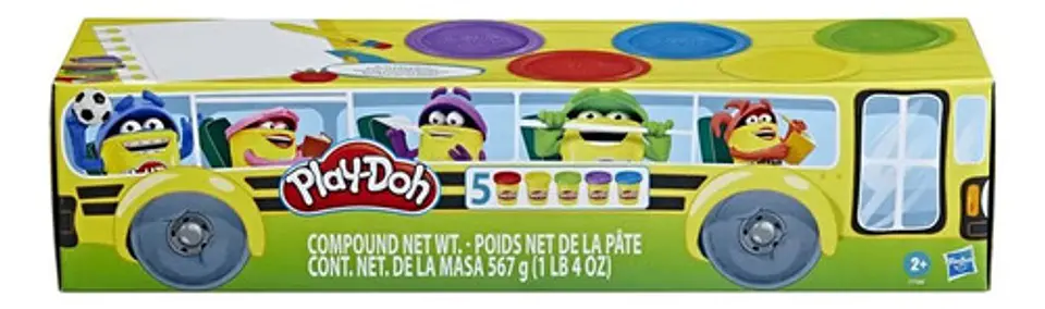 Play-doh Pack 5 Masas Plastilinas Vuelta A Clases F7368 Multicolor 4