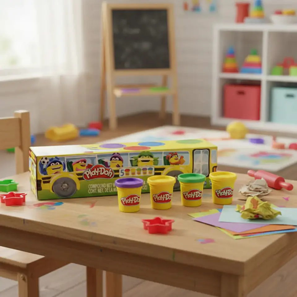 Play-doh Pack 5 Masas Plastilinas Vuelta A Clases F7368 Multicolor 5