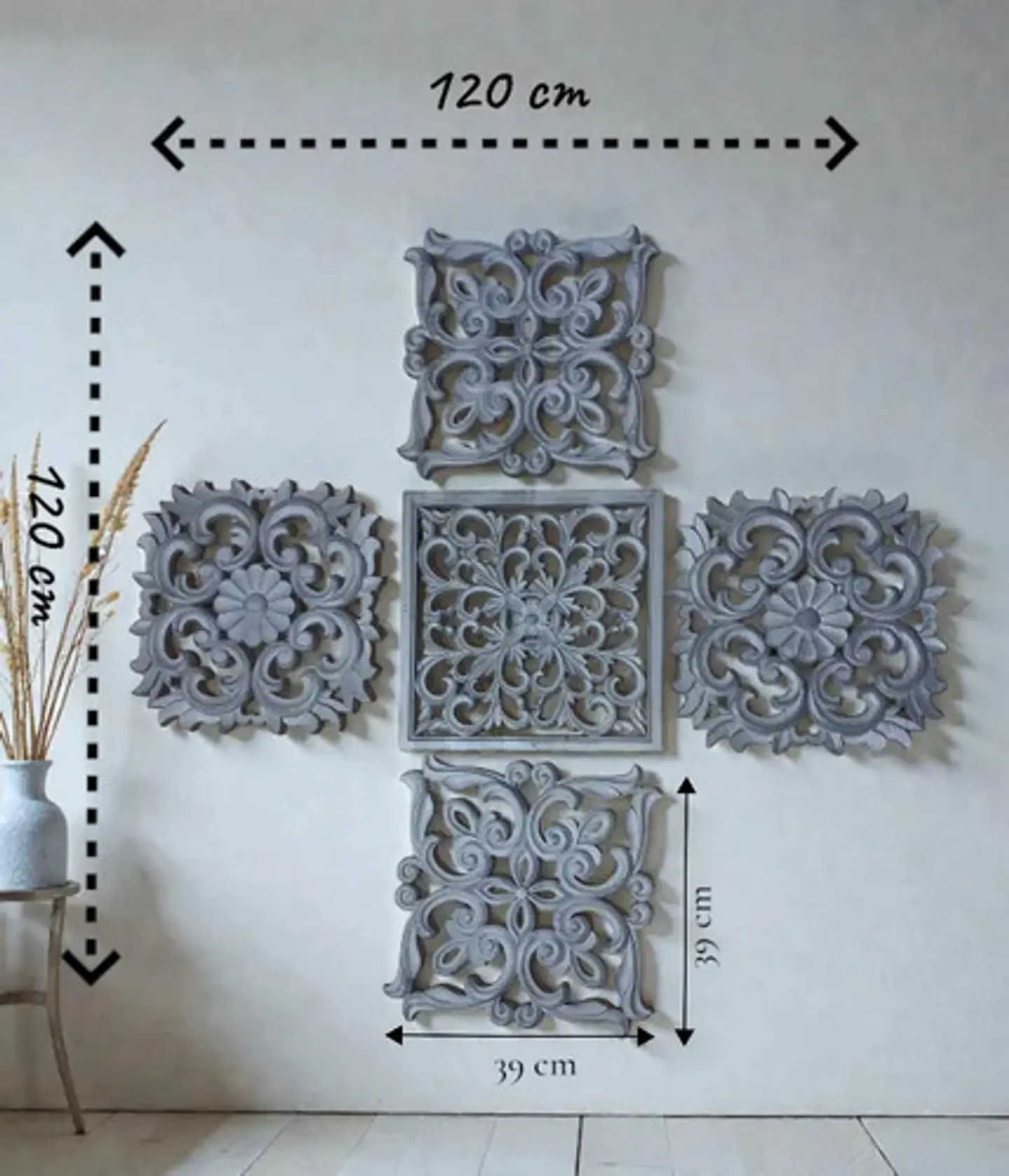 Panel Decorativo Ornamental 3d Plástico 120x120cm Set X 5 2