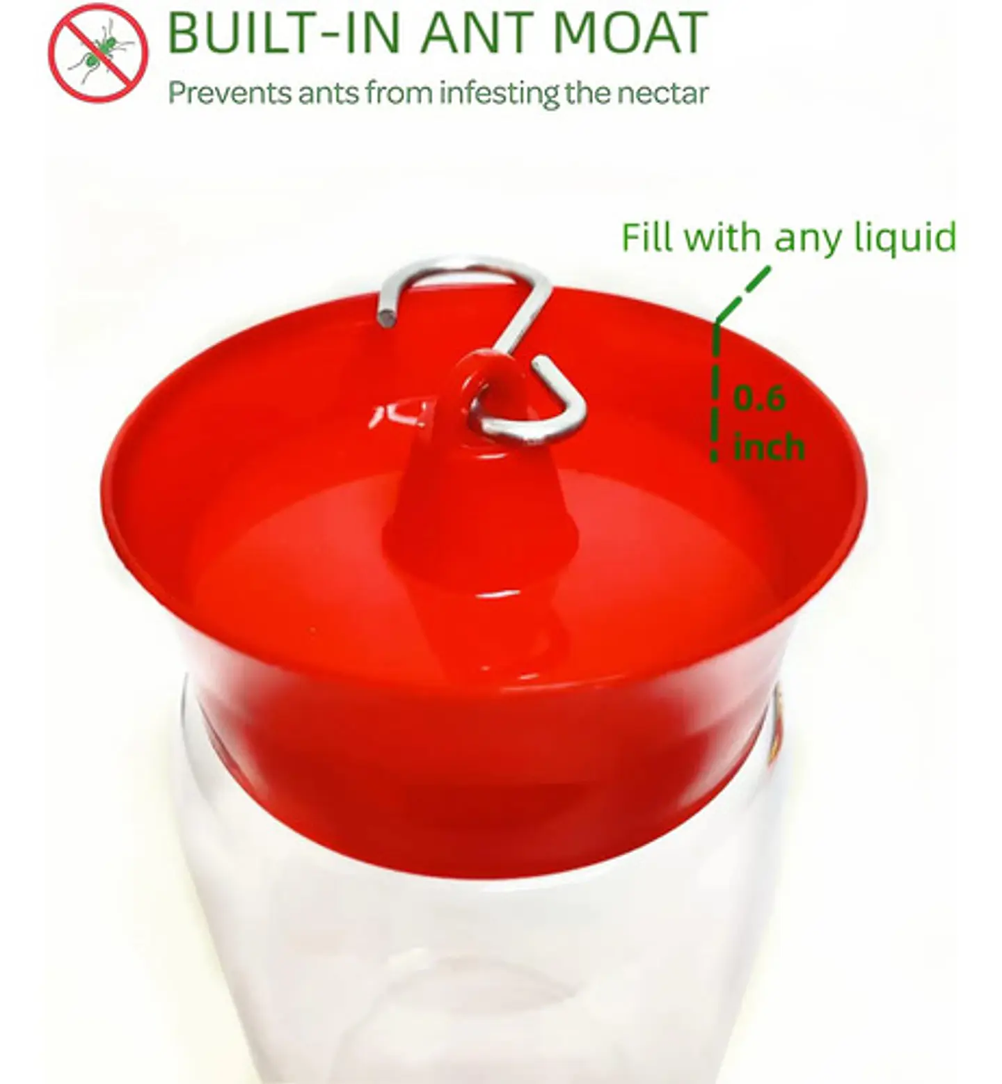 Bebedero Colgante Macrooutlet 3 Puestos 500 Ml Para Aves Rojo 3