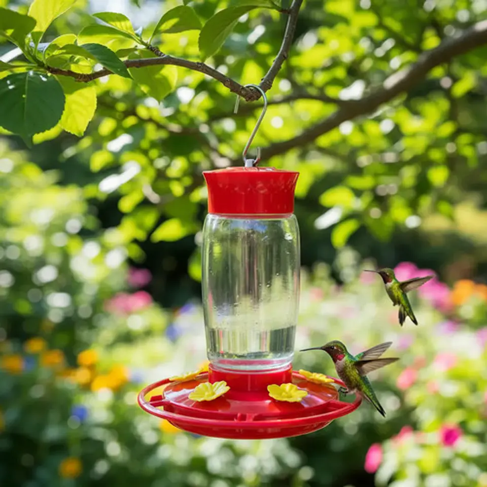 Bebedero Colgante Macrooutlet 3 Puestos 500 Ml Para Aves Rojo 8