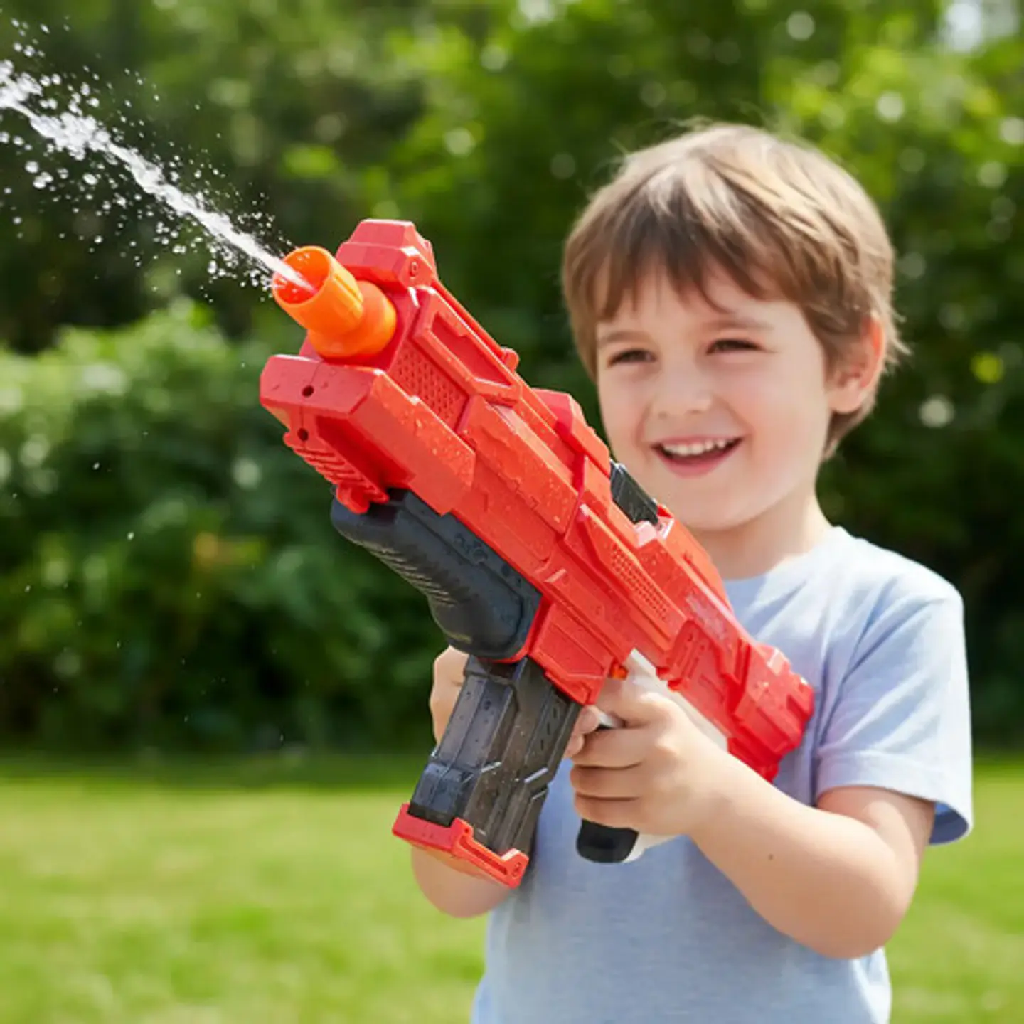 Pistola De Agua Lanzador Electrico Bateria Recargable 16mt Rojo 3