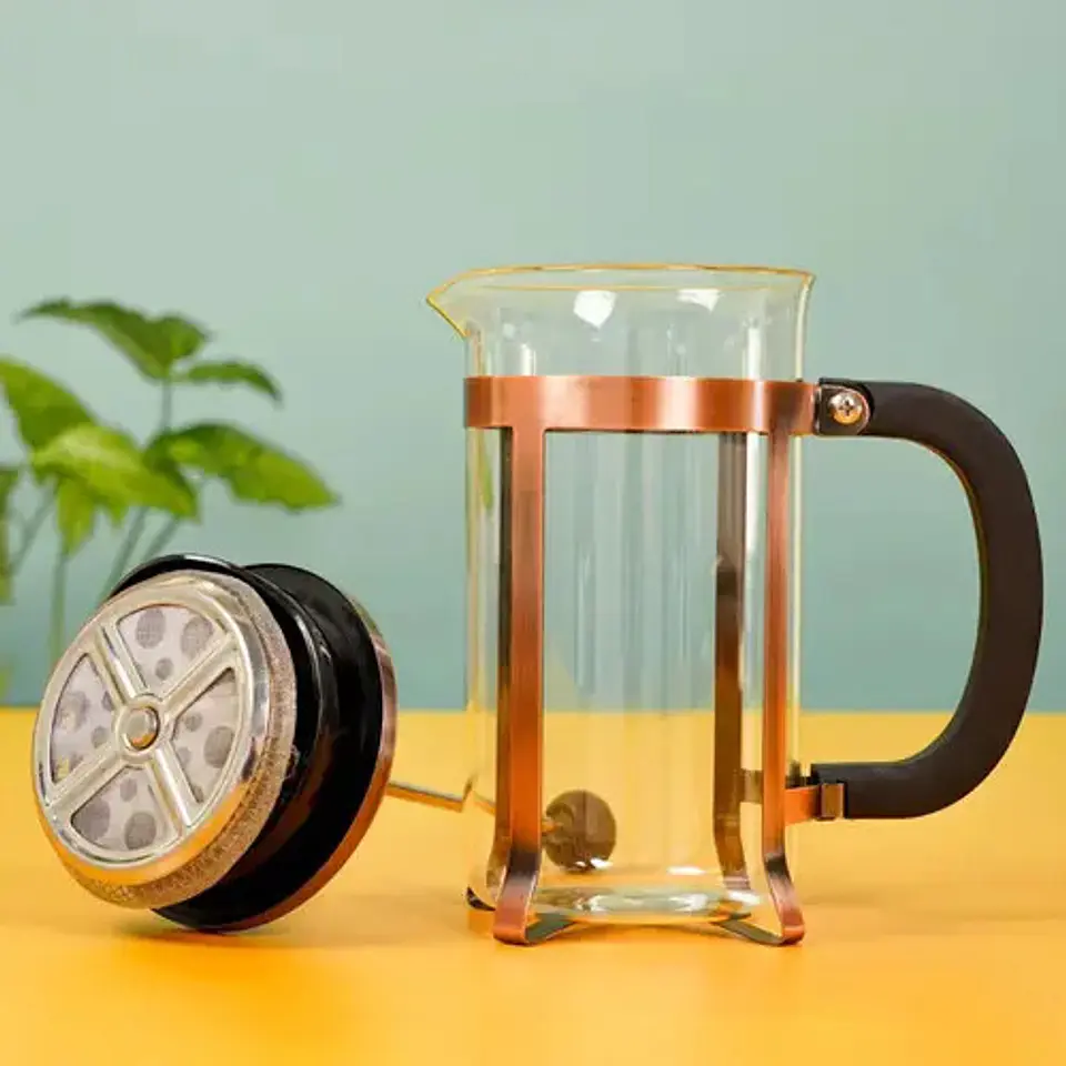 Cafetera Prensa Francesa 600ml En Acero Inoxidable Vidrio 3