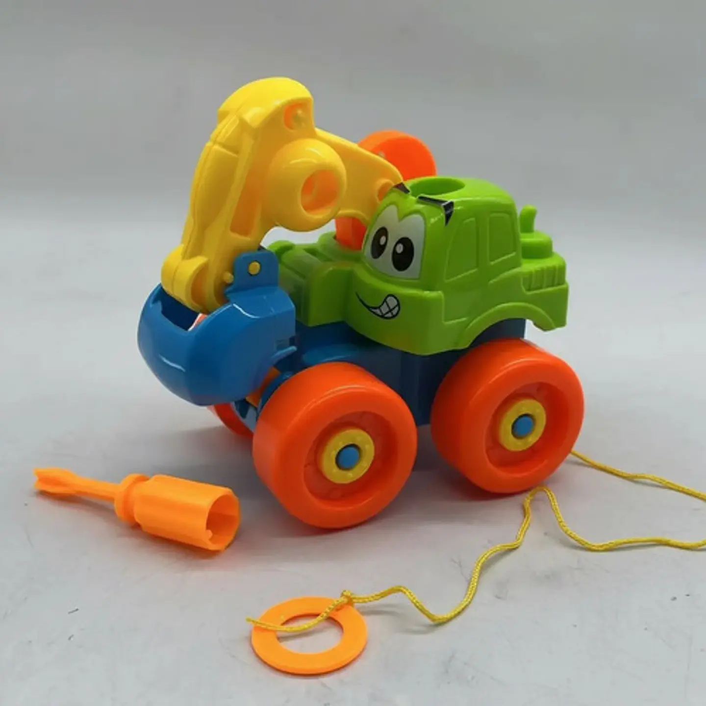 Carro Excavadora Didáctico De Arrastre Armar Niños Surtido 4