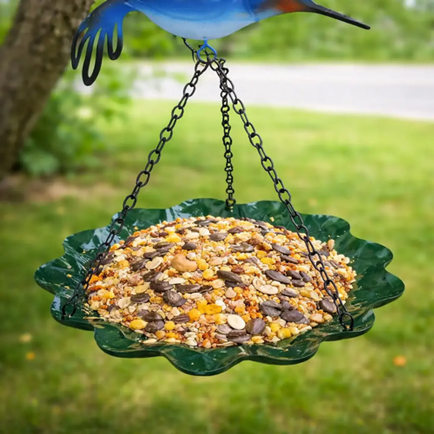 Comedero Colgante Para Pájaros De Colibrí Jardín Metal Aves 4