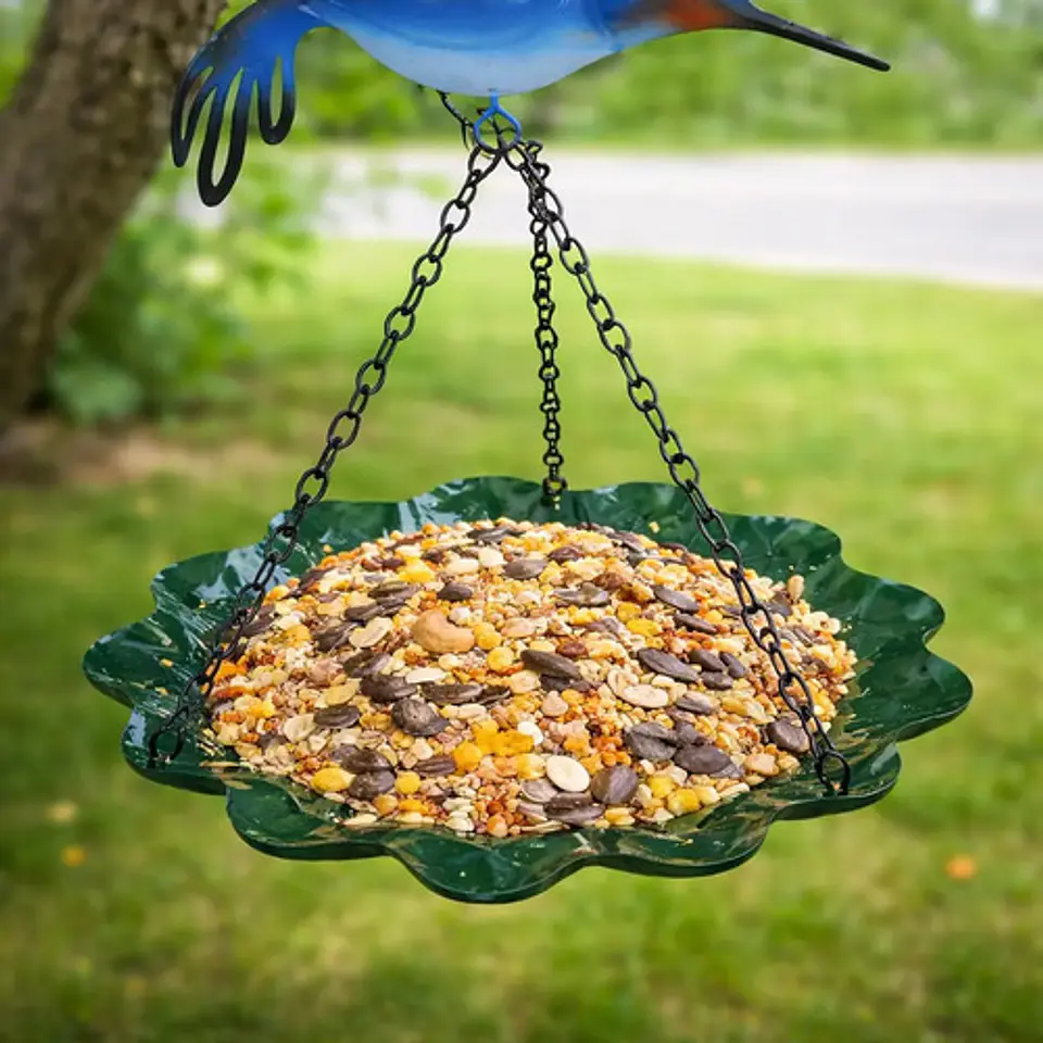 Comedero Colgante Para Pájaros De Colibrí Jardín Metal Aves 4