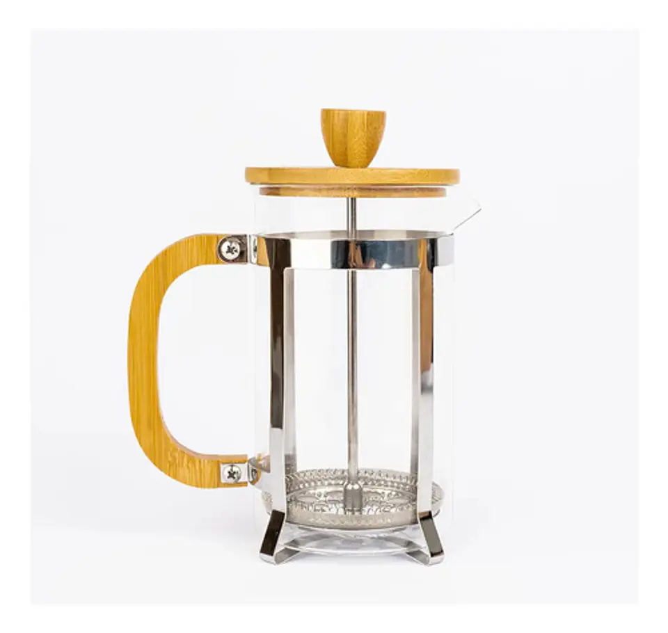 Cafetera Prensa Francesa A Embolo Vidrio Bamboo Media 600ml 9