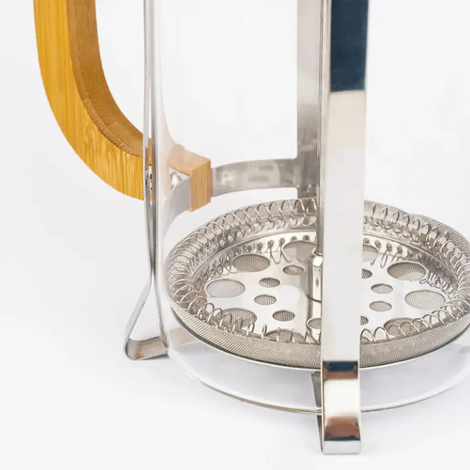 Cafetera Prensa Francesa A Embolo Vidrio Bamboo Media 600ml 11
